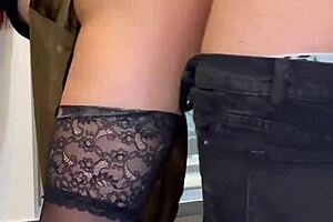 secretary in stockings begs for huge cock creampie while hubby's gone 😈💦