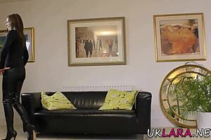 classy british milf spreads legs for hungry pussy licking