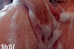 hey, wanna soap up my juicy redhead tits and pussy more?