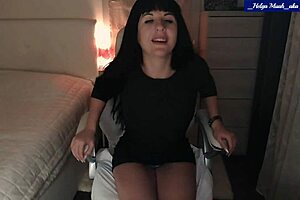 Helga Muah's Sexy Striptease Caresses Clit In Lingerie