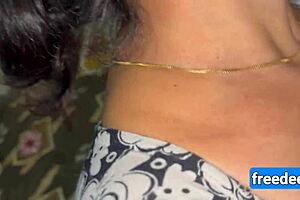 indian stepmom's big boobs bounce as stepson creampies her tight