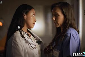 vicki chase seduces nurse sinn sage fingering pussy licking clit in hospital lesbian taboo