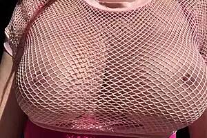 omg italian milf's huge natural tits bounce outdoors in slow mo closeup