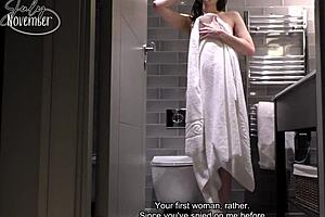 Stepmom's door wide open while she JOIs you sneaking in?