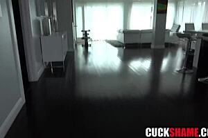 i catch my cheating wife blowing her lover's huge cock while hubby's peeping