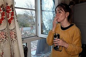 stepsis lights up a cigarette and teases with her mature asian fetish vibes... what's she craving next?