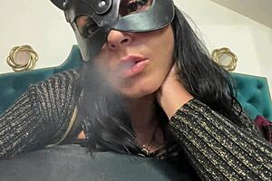 shiny black stockings milf spanks hard dirty solo masturbation tease 😈🔥