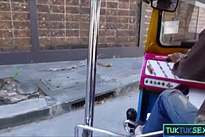 Chubby thai milf slut rides cock after tuktuk pickup fuck