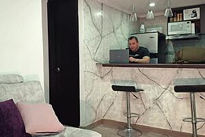 my latina milf roommate caught with dildo, fucked rough, cum-soaked