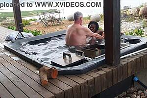 early morning in mountains... can i resist watching her drip wet for hidden orgasm?