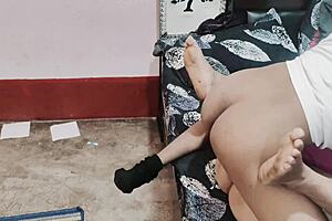 step sister gets anal fucked doggystyle on bed