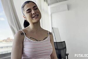 Voluptuous tattooed spanish nadja hot chats then swallows torbe's cum putalocura
