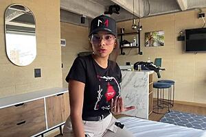 hey check out this petite busty colombian latina milf doing blowjob deepthroat doggy and cowgirl in rough casting ride