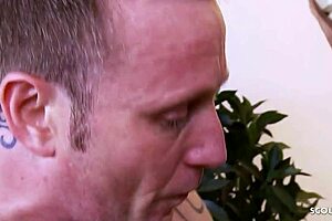 Slim blonde wife convinces hubby for stranger mmf anal dp thrill