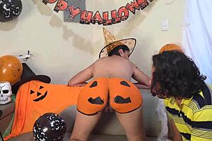 stepmom's halloween pumpkin begs for my deep thrust