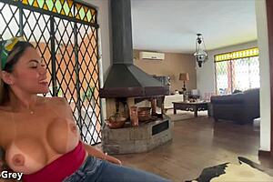 Busty Brazilian milf deepthroats wildly in pov