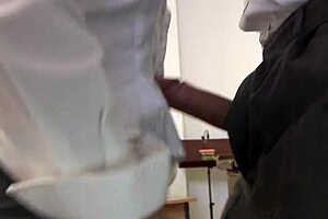 Retarded Student’s Huge Dick Fills Professor’s Cunt!