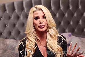 horny busty blonde brittany andrews fingers her wet twat in solo play