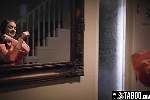 Petite redhead dives into fucking big-boobed blonde milf on their hot first date