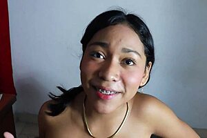 hermanastro fucks skinny morena teen's tight virgin pussy from behind 😈💦