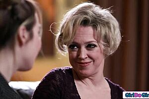 milf roleplays facesitting her teen fan in lesbian play