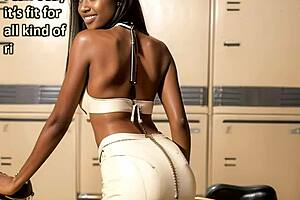 ebony goddess rides big black cock on train in leather outfit part 2