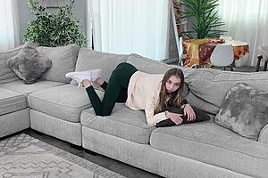 busty blonde breezy bri teases pov then rides wet pussy deep behind scenes