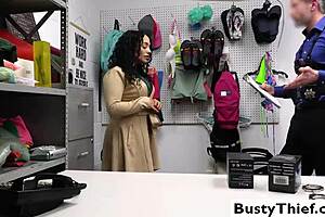 Brianna bourbon's busty ass bent over desk for officer's deepthroat pounding?