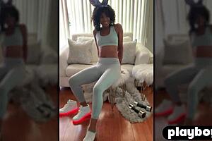 Petite Ebony Milf Misty Stone Poses Ass Before Fingering