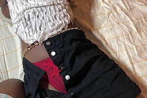 pretty african teen in skirt takes quickie pounding from old black cock