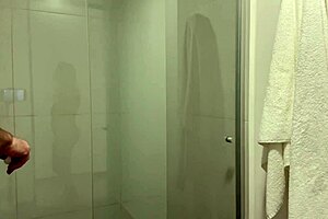 curvy latina milf with big natural tits gets fucked behind scenes in shower homemade