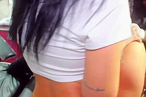 Tattoo guy inks whore's tight asshole while fucking it hard