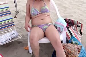 stepmom mutual masturbation ends in beach cumshot