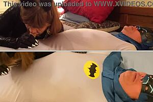 GRANNY CATWOMAN DEEPTHROATS BATMAN'S COCK!