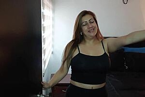 Hot latina milf wife lingerie blowjob doggystyle creampie reveal in homemade bedroom