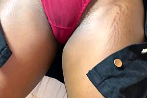 pretty african teen in skirt takes quickie pounding from old black cock