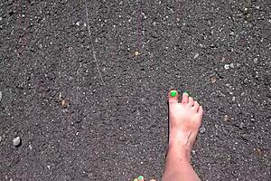 beautiful curvy milf pawg feet in heels, stockings outdoor pov fetish compilation