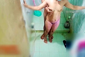Desi indian aunt quickie doggystyle hardcore bathroom fuck with mother-in-law vibe