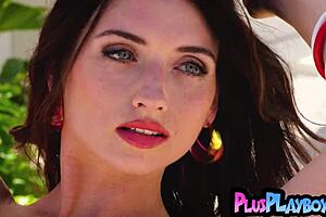 Big titted cutie Brooke Tilli strips curvy body hot posing