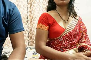 Desi mother-in-law's super tight pussy stretched to creampie after dirty Hindi talk