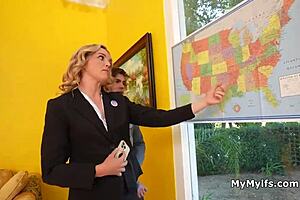 blonde milf cougar brainstorms ideas with hard cock stuffed inside her mouth