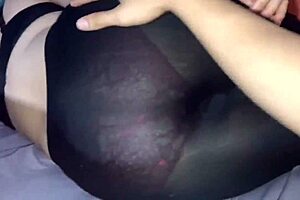 Doña Mary rests in tight leggings at my house. Her big Latina ass begs for hands-on fun.