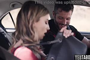 STRANDED BLONDE HITCHHIKER MILF FUCKS HUGE COCK OUTDOORS