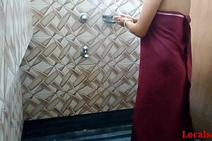 Indian Bhabi Fucks Hard in Bathroom with Red Towel