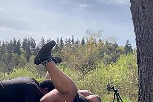 Public outdoor black cock milf missionary moaning creampie pt5