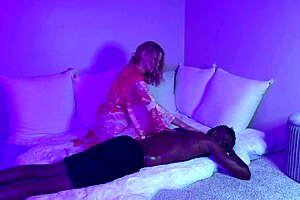 Horny Milf Gets Happy Ending Massage With Big Black Cock Deepthroat Squirting Outdoor