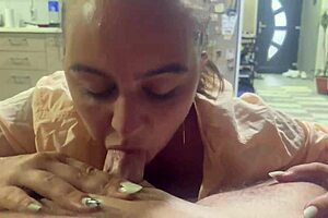 she gives me a blowjob right in the public pool then we head home for more action