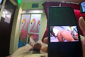 Watching a video with my skinny stepson who has a small build