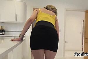Cheating British milf Lady Sonia shows off her monster boobs